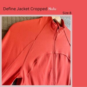 Lululemon Define Jacket Cropped - RedOrange, Size 8